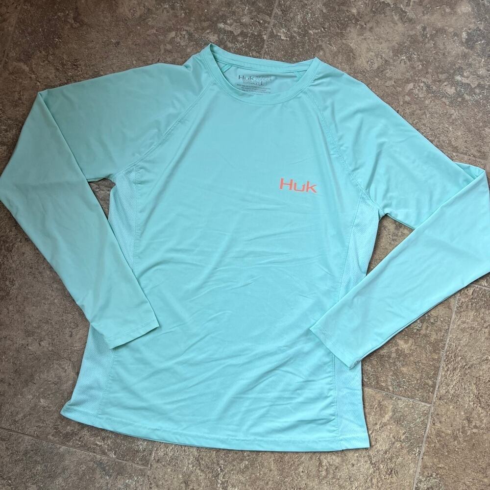 HUK Performance Fabrics Fishing Long Sleeve Crewneck Top, Women's L